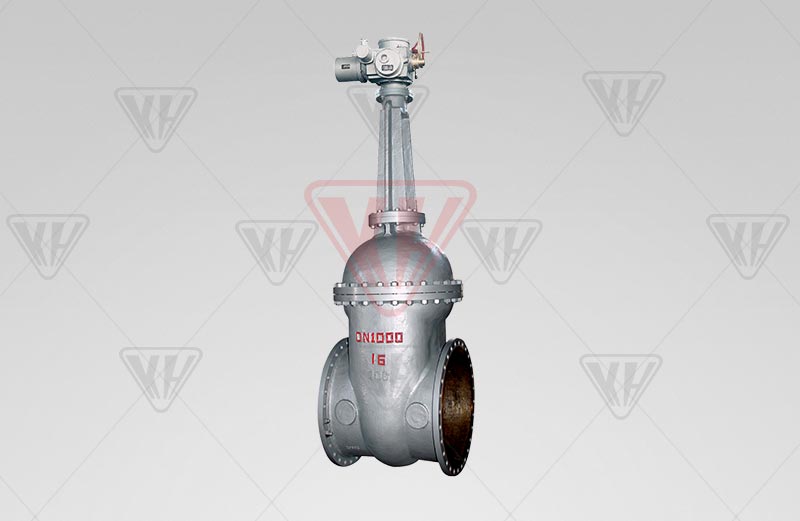 Large-diameter electric gate valve